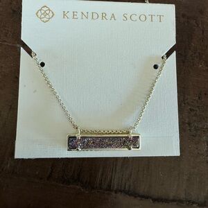 Kendra Scott Gold Multicolor Drusy Bar Necklace